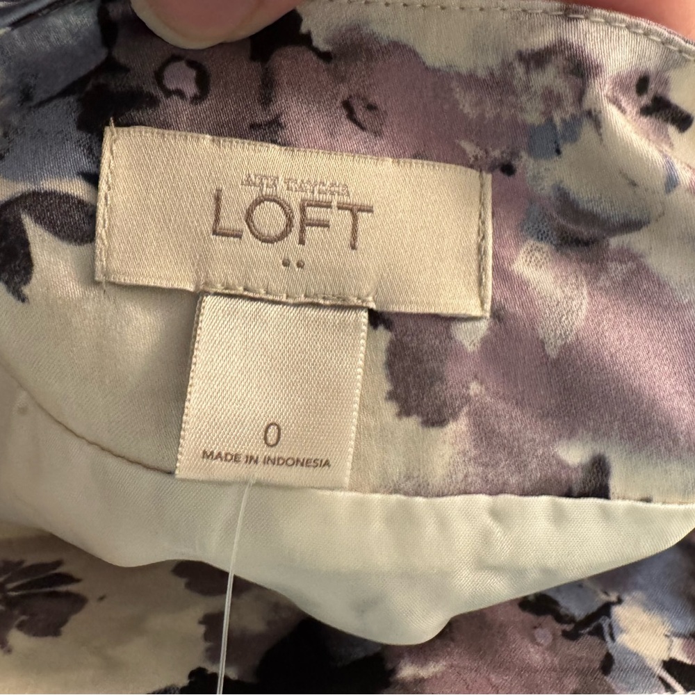 New Ann Taylor Loft Cream Purple Floral Women’s Misses Mini Skirt Size 0 - Picture 8 of 10